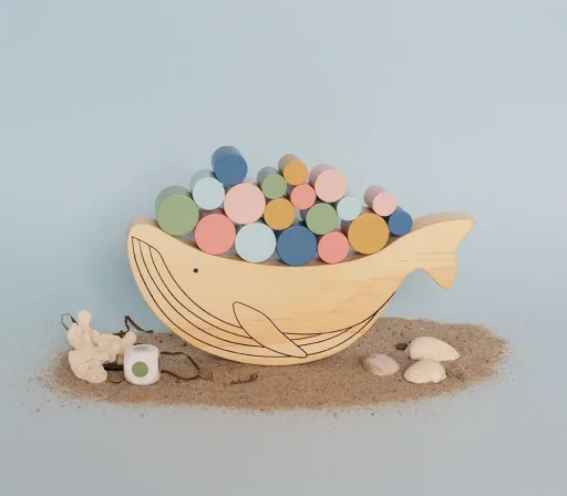 Jabadabado Kinderspielzeug, Balancierspiel - Wal