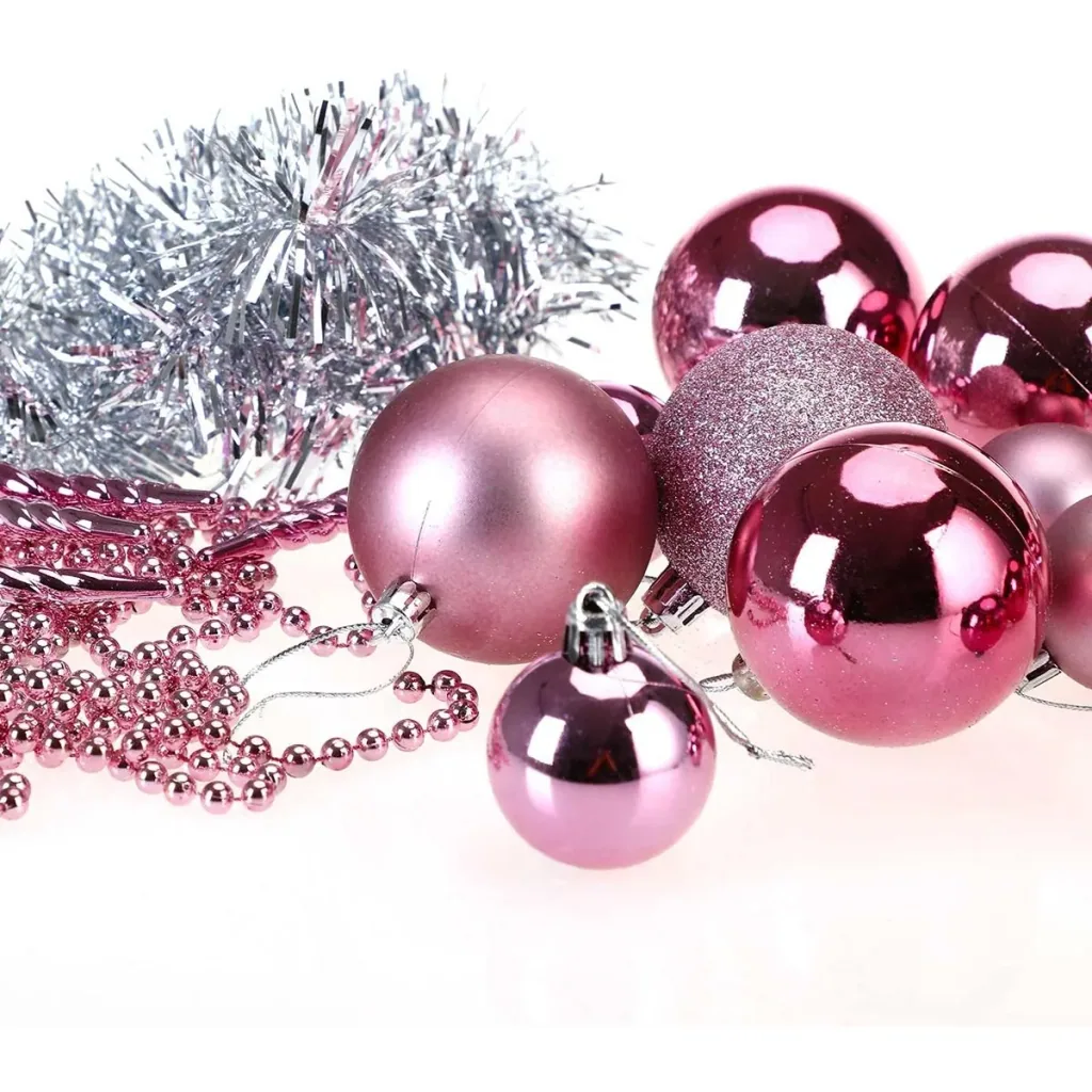 Weihnachtskugeln - Christbaumschmuck - Rosa 77 Stk.