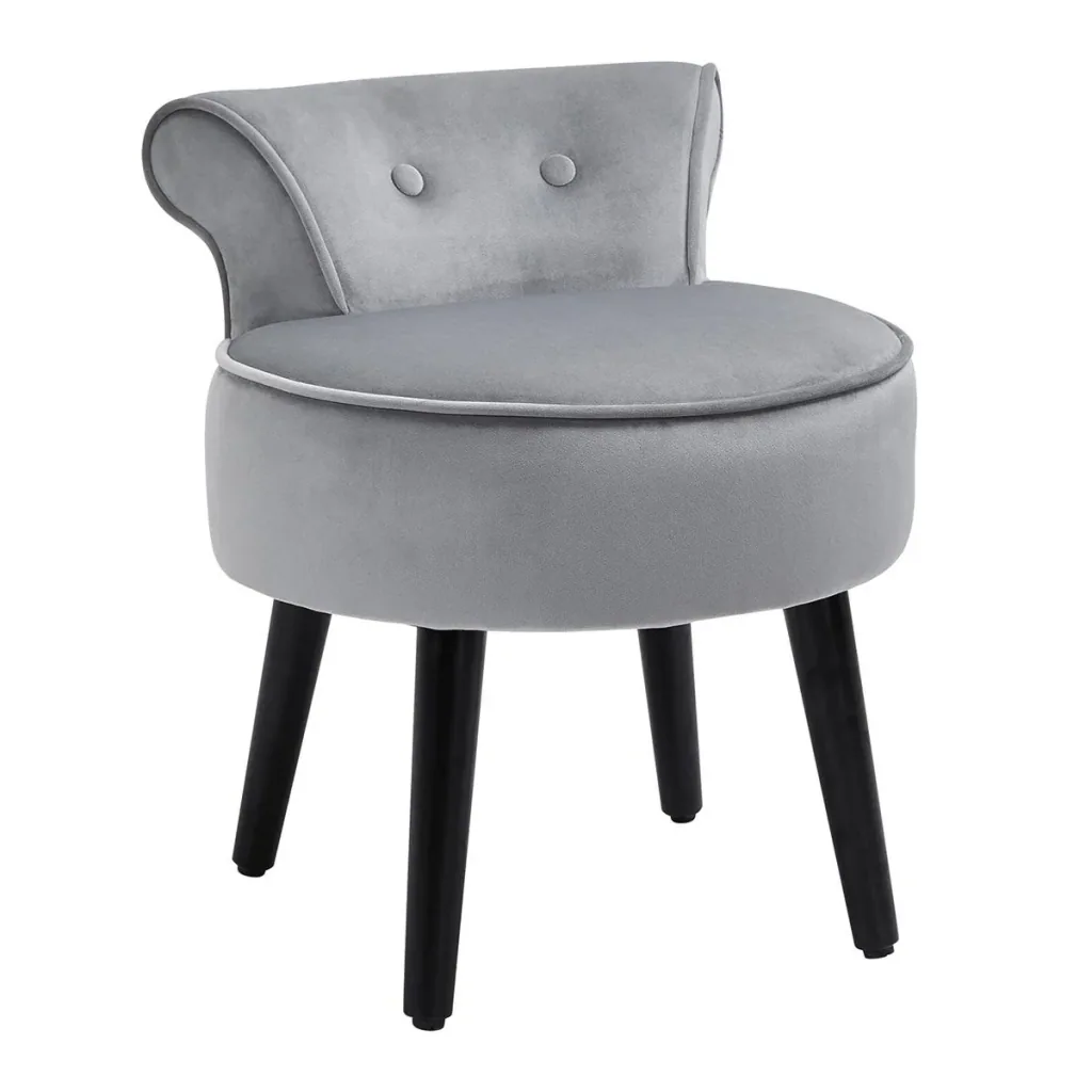 Fußhocker moderner Sitzhocker mit Rücklehne Ottomane für Schlafzimmer Wohnzimmer Velvet-feel Fabric Tannenholz Schaumsto