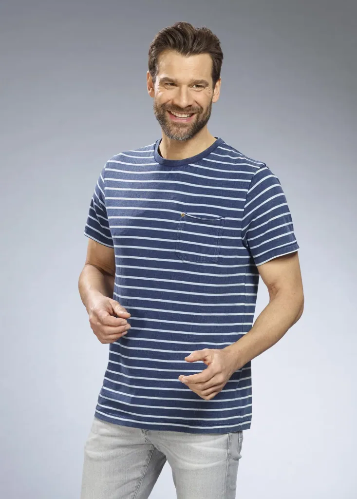 T-Shirt, Farbe blau gestreift, Gr.M