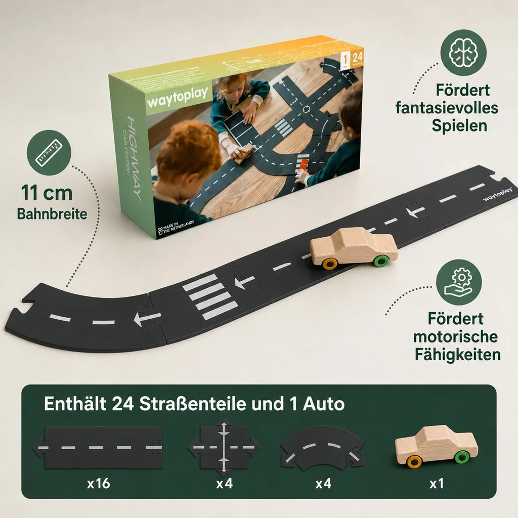 Waytoplay Spielzeug Rennstrecke + 1 Auto, Geschenkset