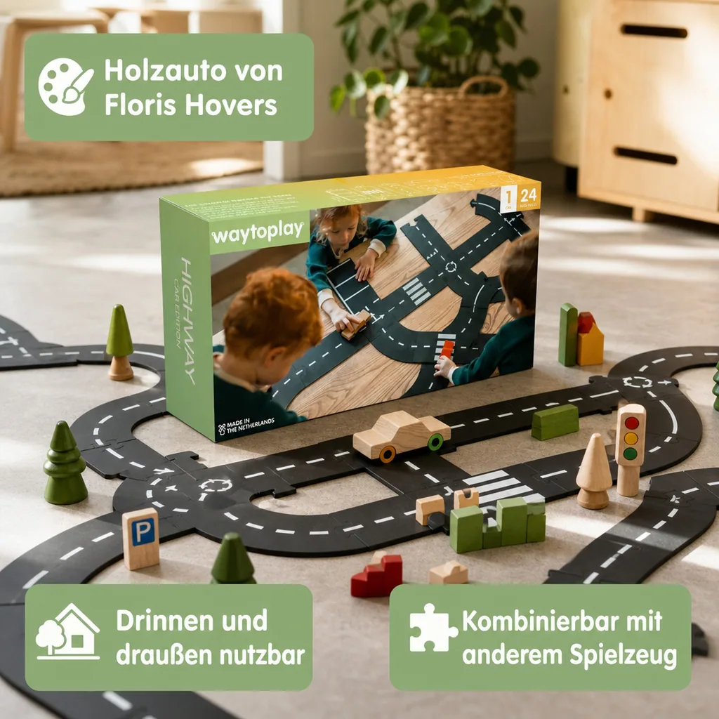 Waytoplay Spielzeug Rennstrecke + 1 Auto, Geschenkset