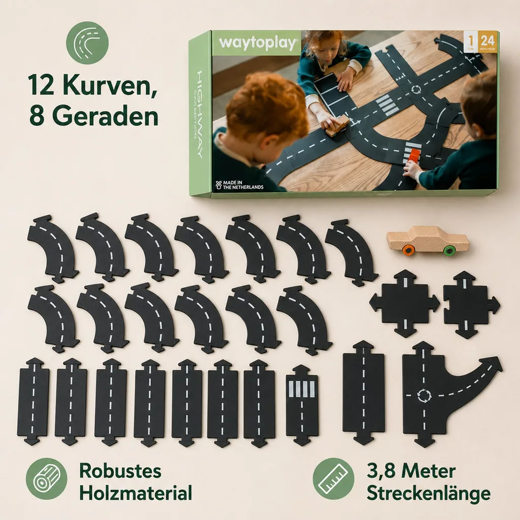 Waytoplay Spielzeug Rennstrecke + 1 Auto, Geschenkset