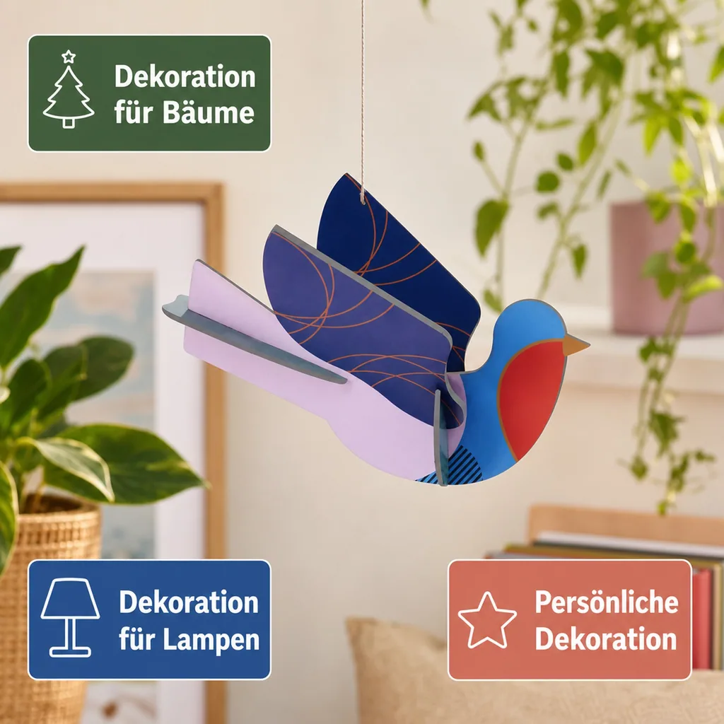 Studio ROOF Ornament, Bastel-Set, 3D Wandobjekt - Taube