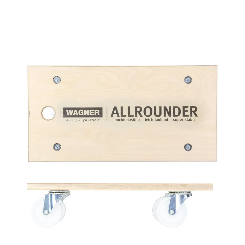 Transporthilfe MM 1127, 59 x 30 x 14,5 cm, harte Rollen Ø 100 mm, Rollenlager, Multiplex Birke FSC®, Tragkraft 500 kg