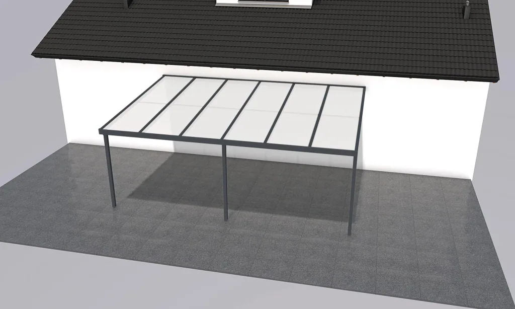 Terrassendach Premium, anthrazit, 6110 x 4060 mm - Klima blue
