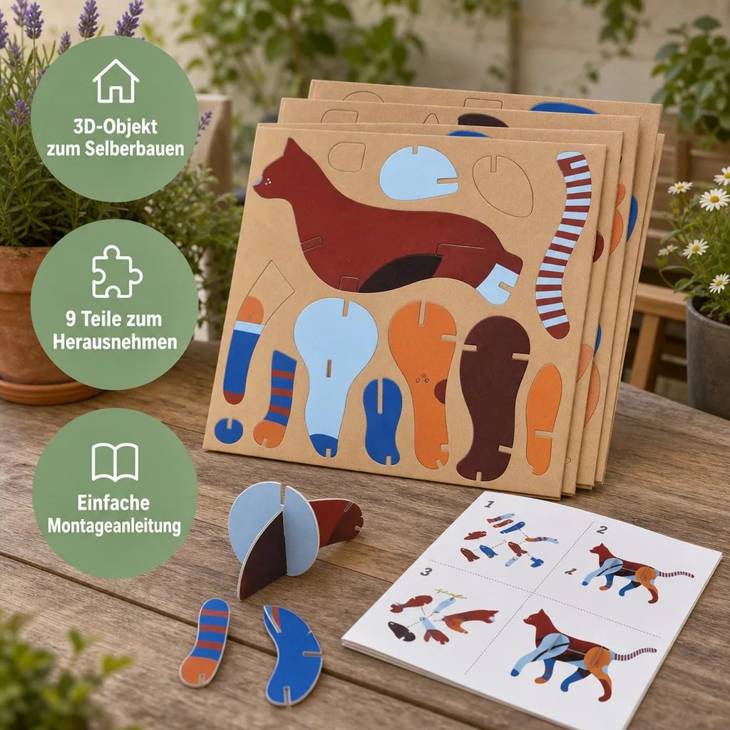 Studio ROOF Ornament, Bastel-Set, 3D Wandobjekt - Katze