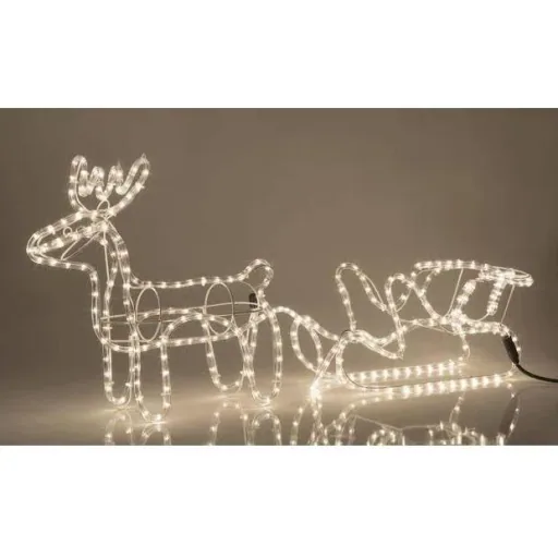 Weihnachtsbeleuchtung Rentier mit Schlitten - 2er-Set - Warmweiß