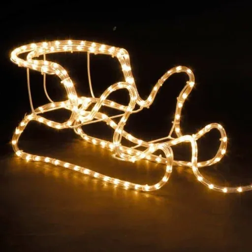 Weihnachtsbeleuchtung Rentier mit Schlitten - 2er-Set - Warmweiß