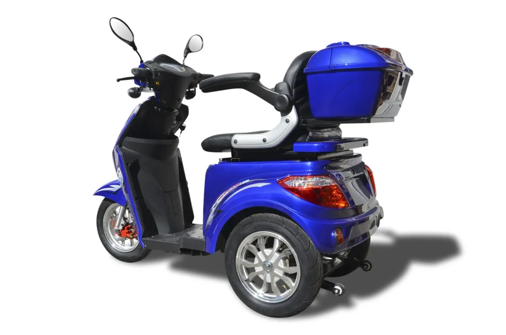 Elektro Dreirad blau - herausnehmbarer Li-Io Akku 30 Ah - 25 km/h - Seniorenmobil