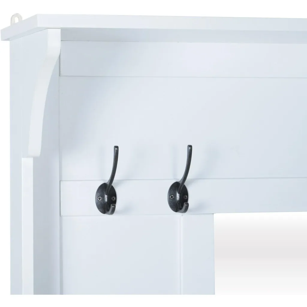 Flurgaderobe 3-in-1 Wandgarderobe mit Schuhschrank 4 Haken Weiß 80 x 40 x 170 cm