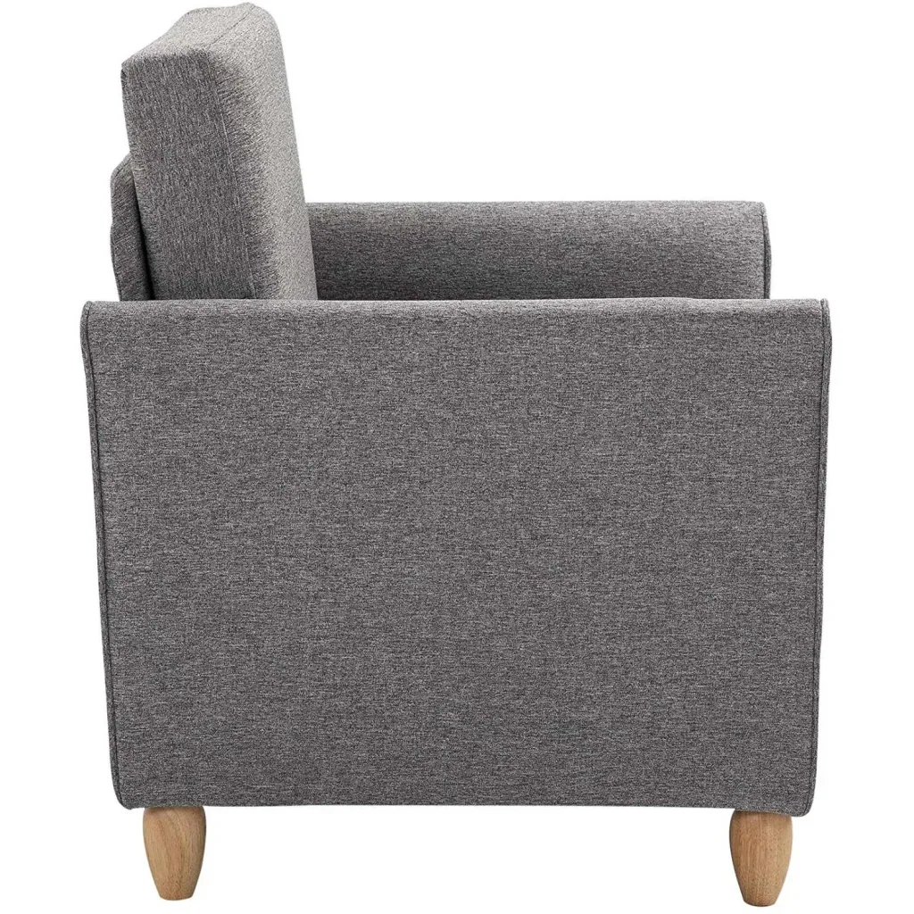Einzelsofa Polsterstuhl abnehmbar mit Kissen 200 kg-Belastbarkeit Leinenbezüge Schaumstoff Hellgrau 82 x 65 x 78 cm
