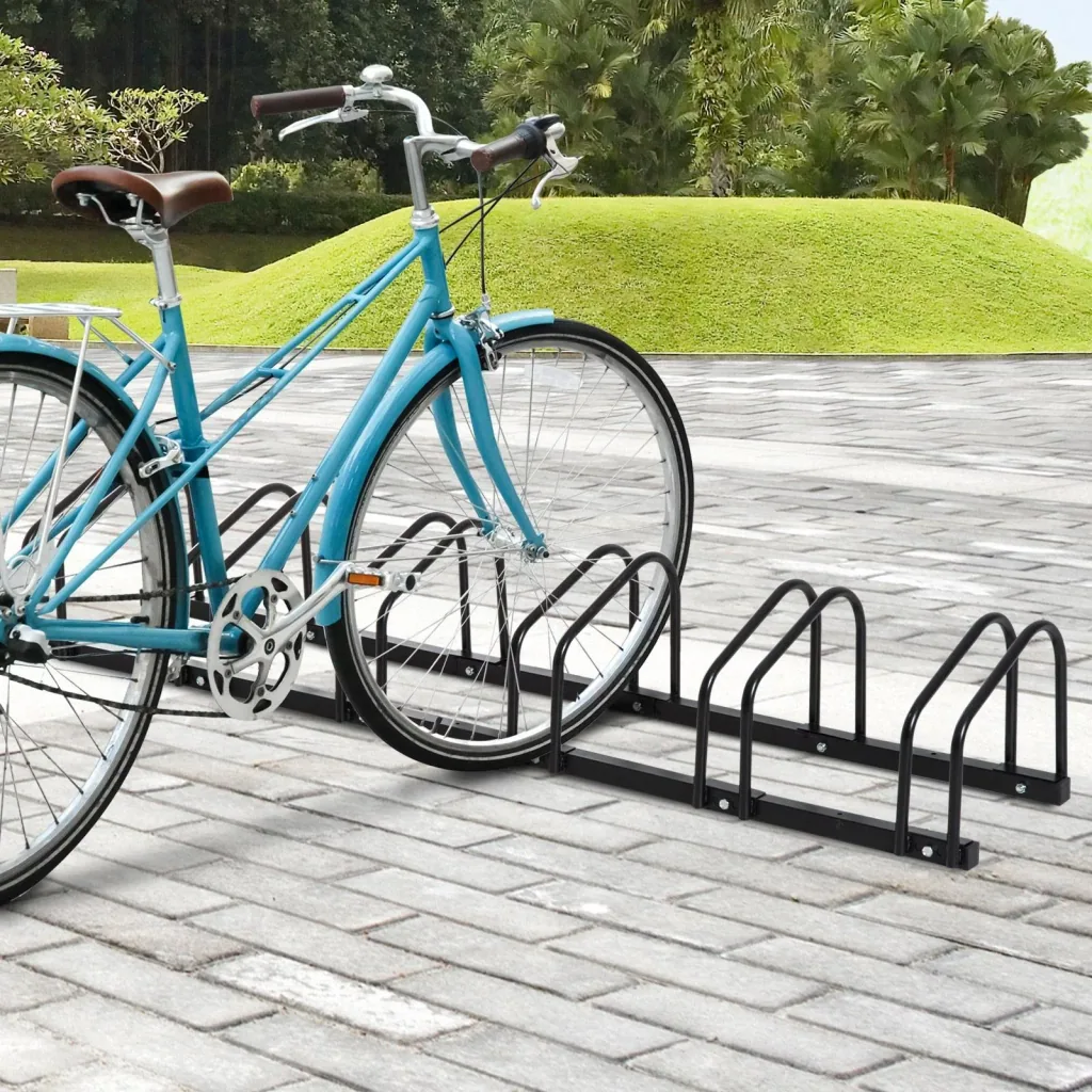 Fahrradständer Aufstellständer 6 Fahrräder Schwarz