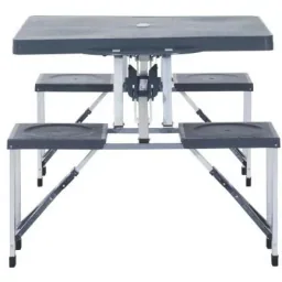 Campingtisch Alu Klappbar Schwarz 4 Personen