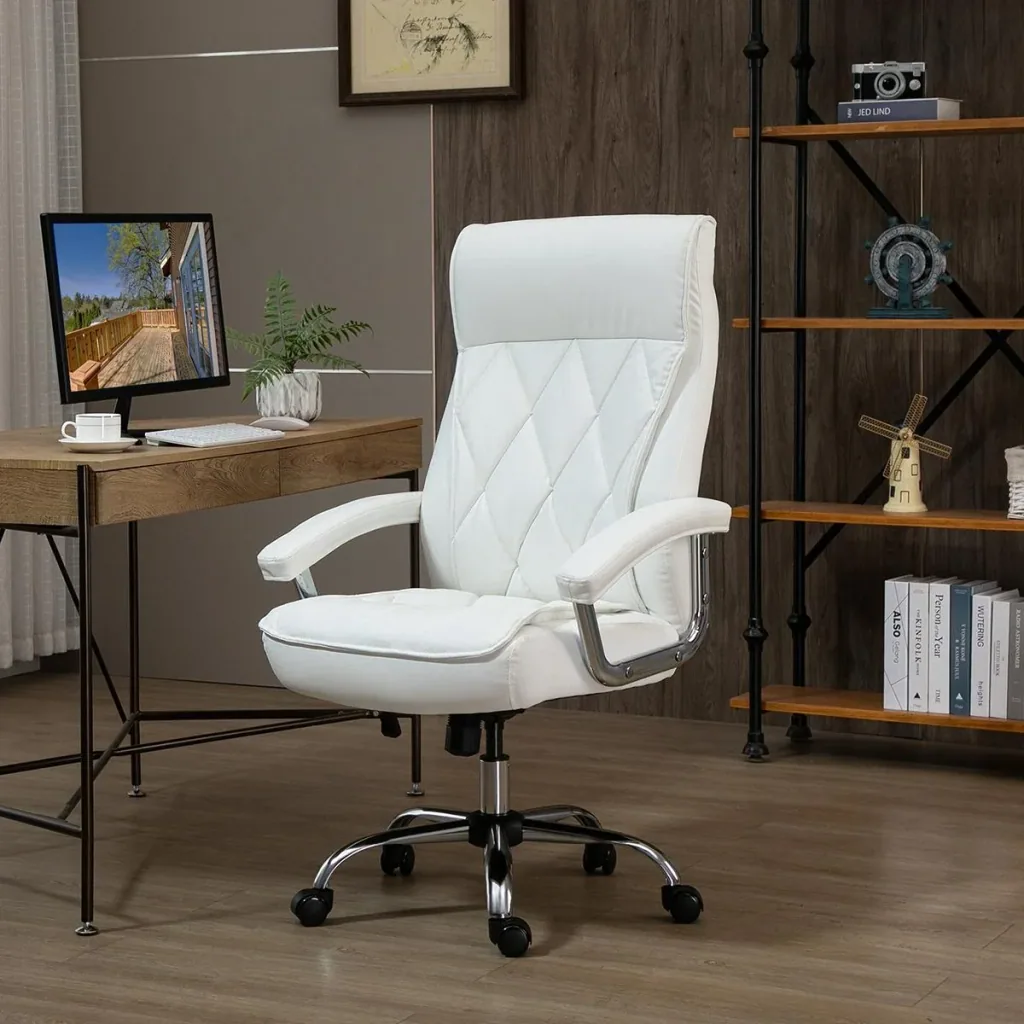 Chefsessel Bürostuhl Schreibtischstuhl Drehstuhl ergonomisch mit Wippenfunktion höhenverstellbar Rautenmuster modern el