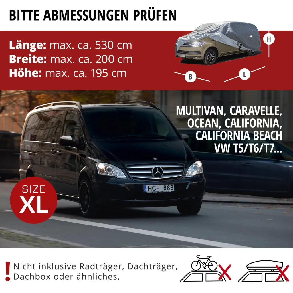 Autoplane All Weather Plus, Bus-Abdeckplane, Transporter-Abdeckung Größe XL, langer Radstand