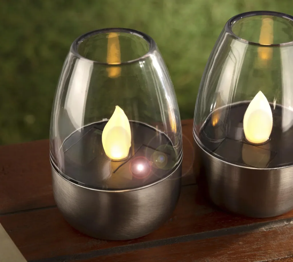 Solar Kerzen mit LED Flackerlicht 2er Set