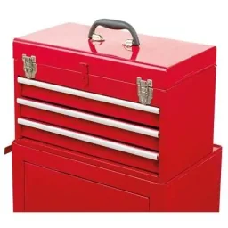 Utility Trolley MP99 - 3 Schubladen mit Schloss - 45,5x28x91 cm - Abnehmbarer Koffer - Rot