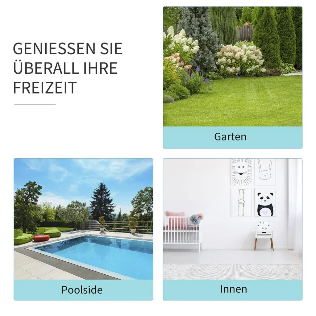 Hängemattengestell für Hängematte Hängemattenständer mit Zugseil Garten Strand Kiefer 325 x 120 x 118 cm bis 220 kg