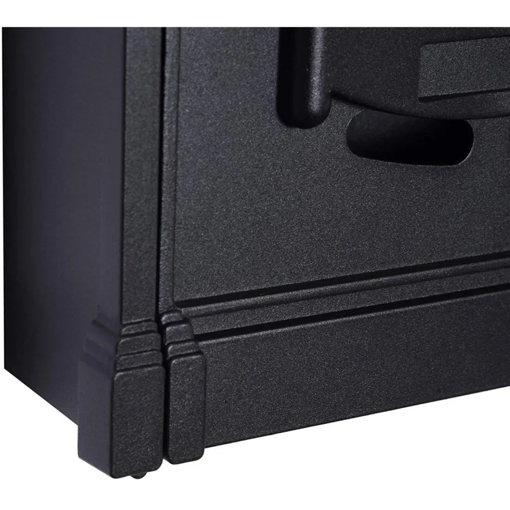 Postkasten Briefkasten abschließbar mit Schutzklappe inkl. 2 Schlüssel Aluminium Schwarz 25,5 x 8,5 x 41 cm