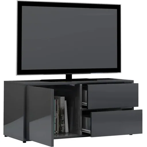 TV-Schrank 80x34x36 cm Spanplatte hochglänzend grau