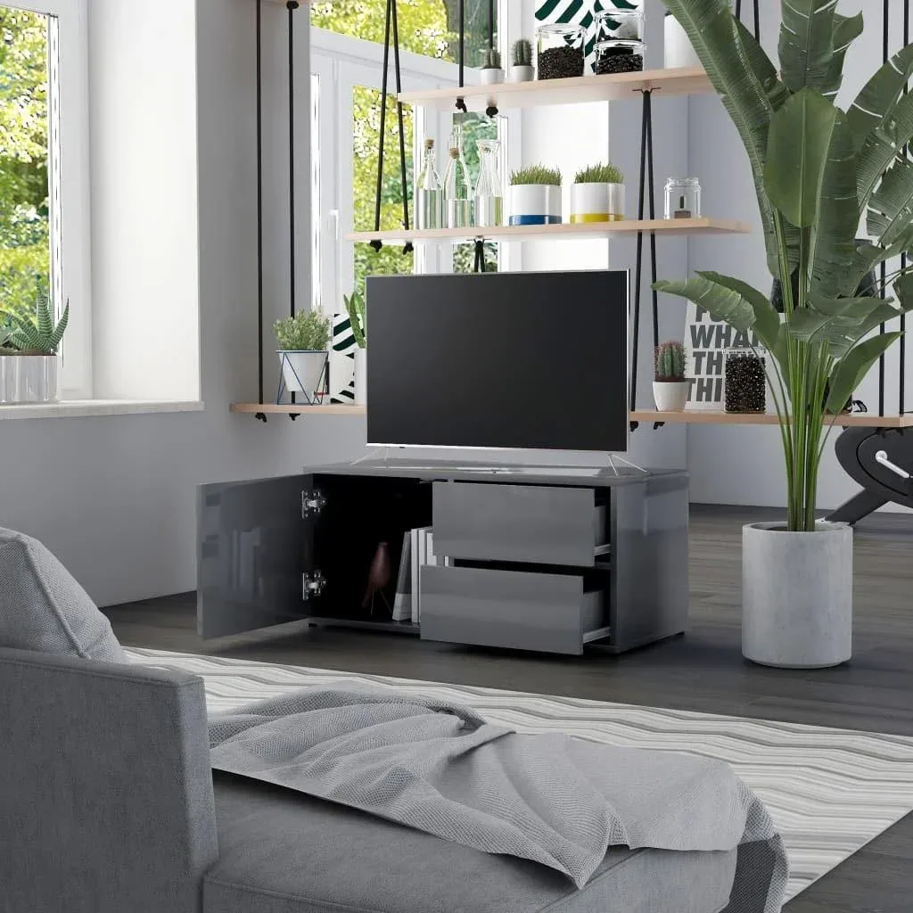 TV-Schrank 80x34x36 cm Spanplatte hochglänzend grau