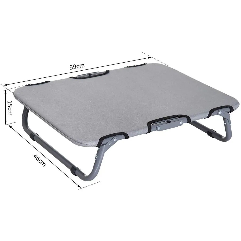Hundeliege Hundebett Katzenbett Schlafplatz faltbar grau L59 x B46 x H15 cm