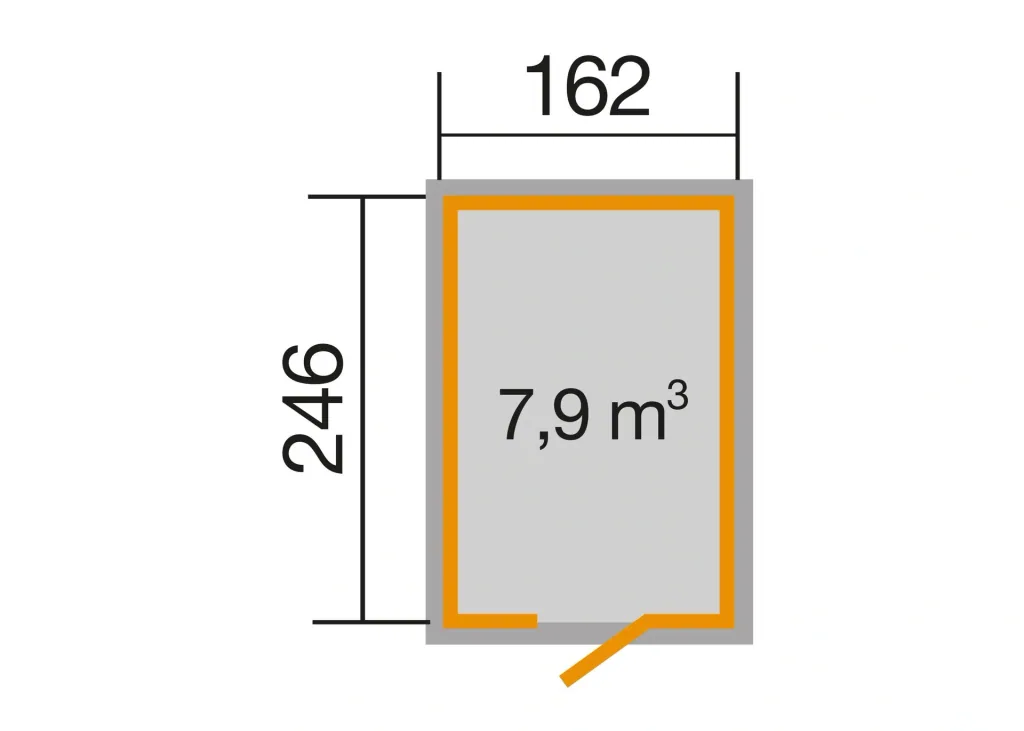 Schwedenhaus Gr.2, L x B x H 200 x 286 x 220 cm, sägerauh, schwedenrot, mit Einzeltür und Fenster
