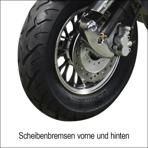 Retro E-Roller "Sizilia" 45 km/h mit Doppelakku anthrazit