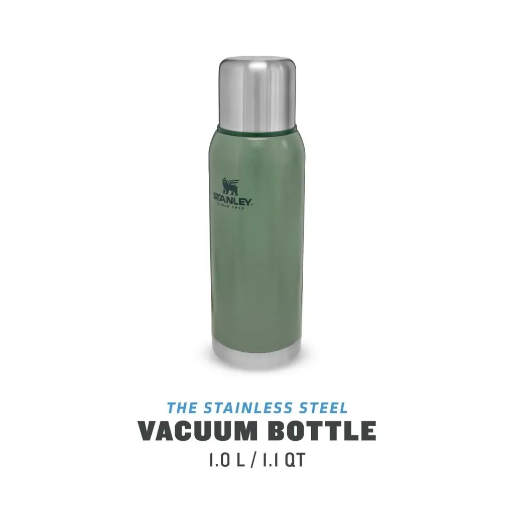 Adventure Vakuum-Flasche, 1,0 l, Edelstahl, Hammertone grün, Vakuum-Isolation, isolierter Trinkbecher