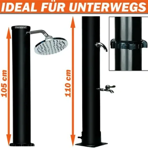 Außendusche / Gartendusche - Solar-Warmwasser 215cm