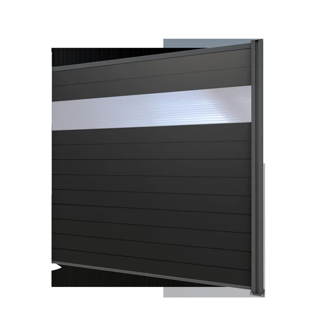 Sichtschutz Erweiterung, anthrazit, 1,94 x 1,86 m, WPC Dielen grau / Polycarbonat Paneele