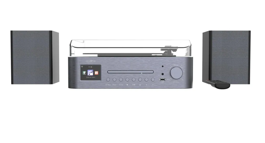 Anlage mit Plattenspieler, Internet, UKW, DAB+/DAB Radio, Bluetooth und MP3 CD-Player
