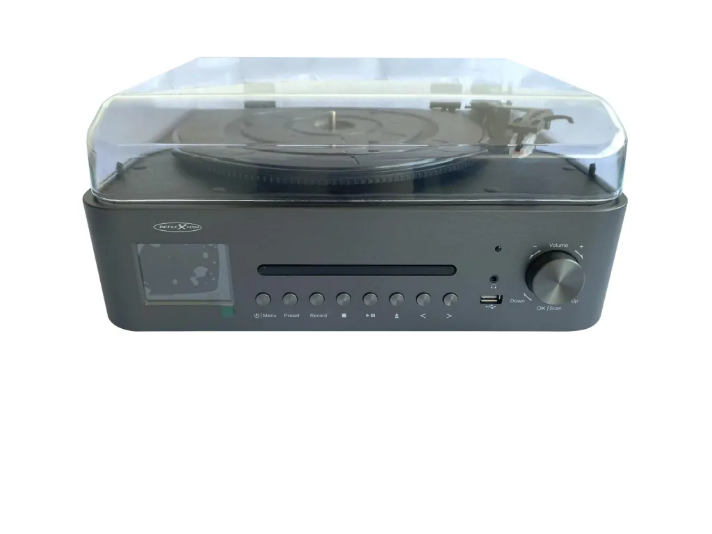 Anlage mit Plattenspieler, Internet, UKW, DAB+/DAB Radio, Bluetooth und MP3 CD-Player
