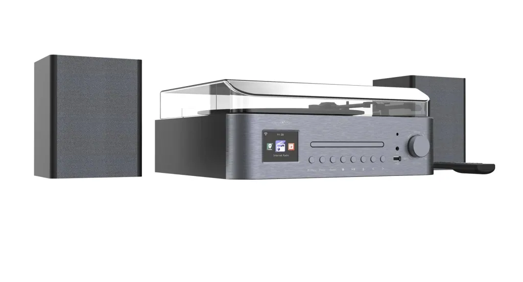 Anlage mit Plattenspieler, Internet, UKW, DAB+/DAB Radio, Bluetooth und MP3 CD-Player