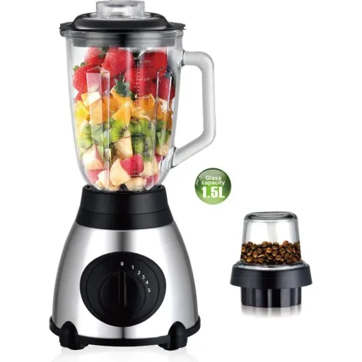 Mixer - 5 Geschwindigkeitsstufen - 1,5 l - 1000 W - Edelstahl