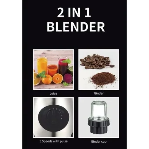 Mixer - 5 Geschwindigkeitsstufen - 1,5 l - 1000 W - Edelstahl