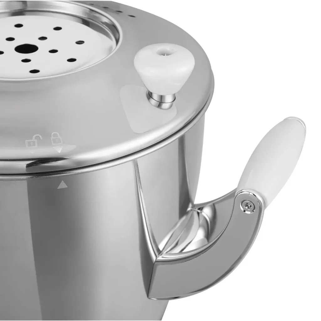 Samowar mit Teekocher, Russischer Teekessel Elektrisch - Edelstahl, 6L