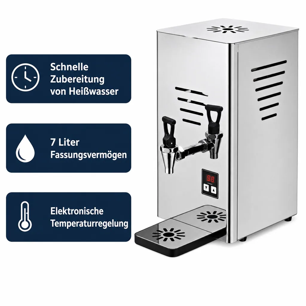 Heißwasserspender, Heißgetränkespender, Heißwasserbereiter mit Festwasseranschluss - Hamburg, 7L