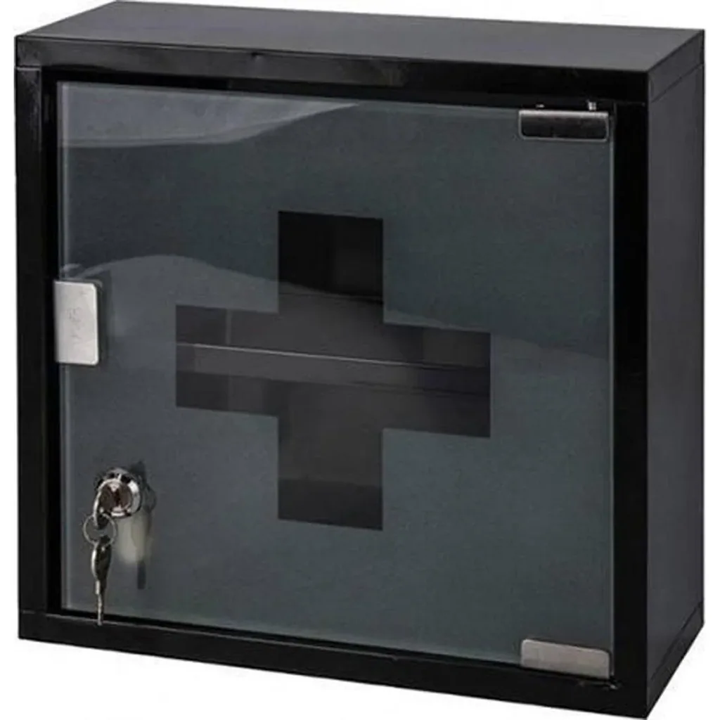 Moderner Medizinschrank - mit Schloss - aus Edelstahl