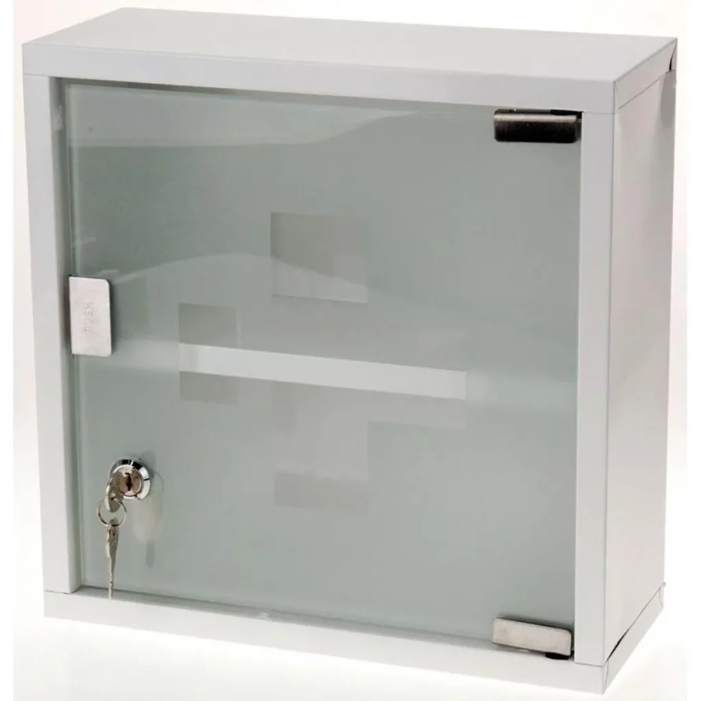 Moderner Medizinschrank - mit Schloss - aus Edelstahl