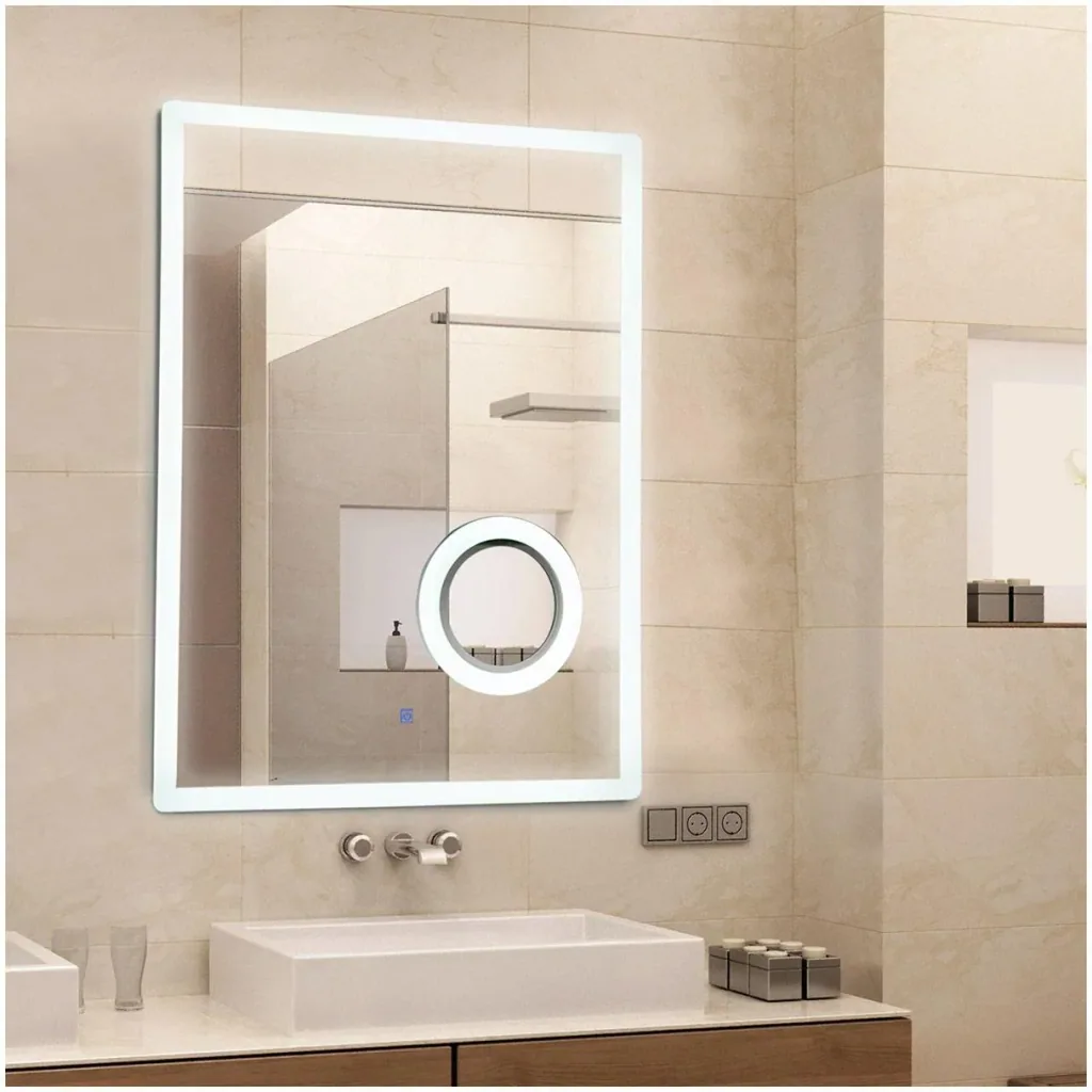 kleankin® LED Badspiegel Badezimmerspiegel Beleuchtung 65W 80x60cm