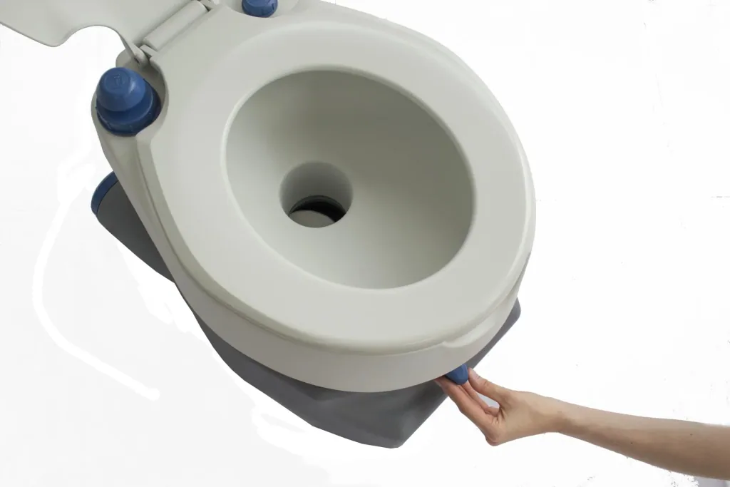 Portable Camping Toilette, antibakterielle Barriere, Chemie-Toilette mit Wasserspülung, 20 Liter Abwassertank