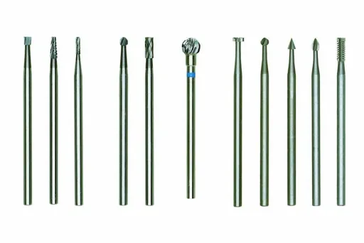 Feinfräsersatz (Wolfram-Vanadiumstahl), 5-teilig (Rad, Kugel, Kegel, Zylinder, Elypse)
