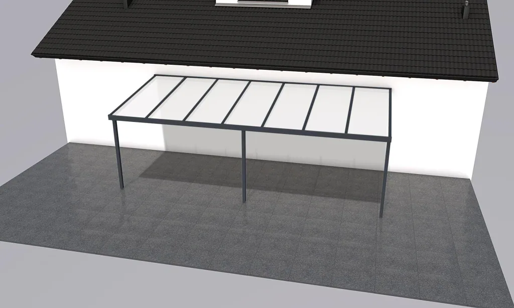Terrassendach Premium, anthrazit, 7120 x 3060 mm - Klima blue