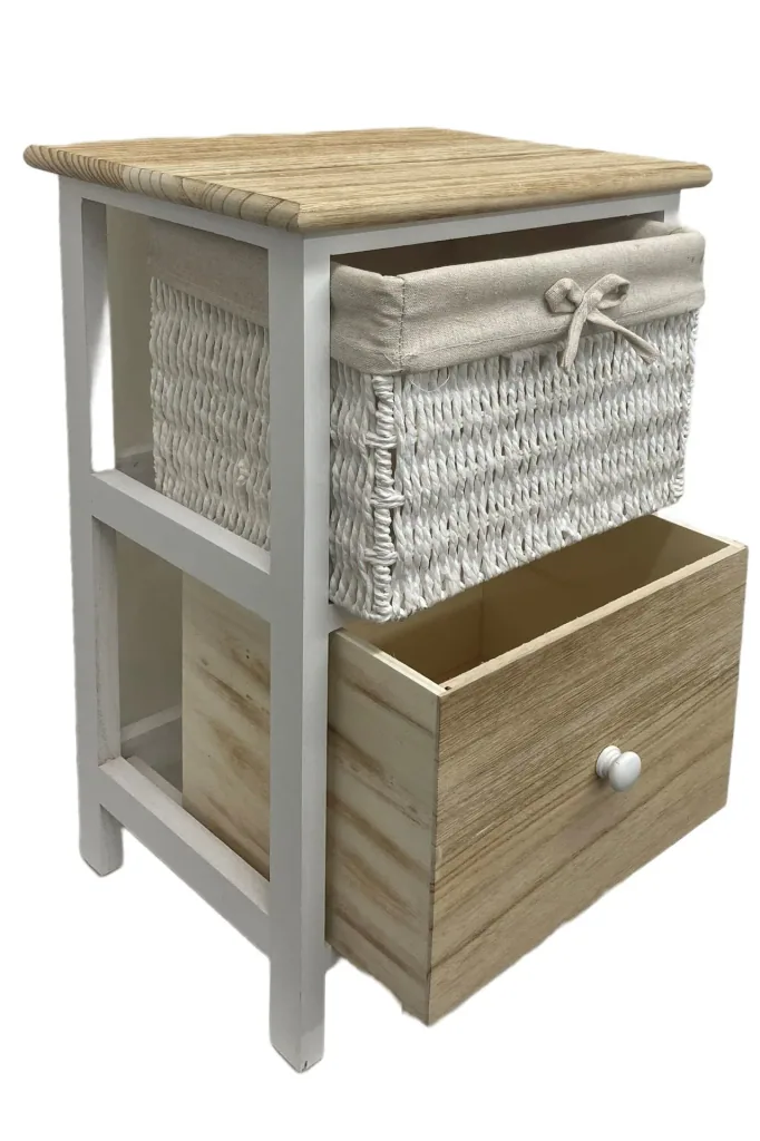 Kommode aus Holz mit 2 Schubladen