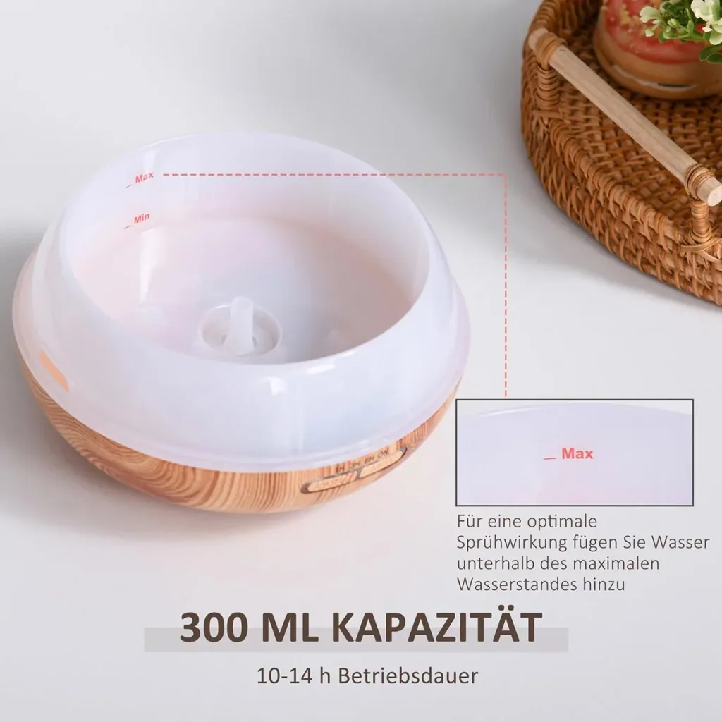 Aroma Diffuser für ätherische Öle mit LED natur