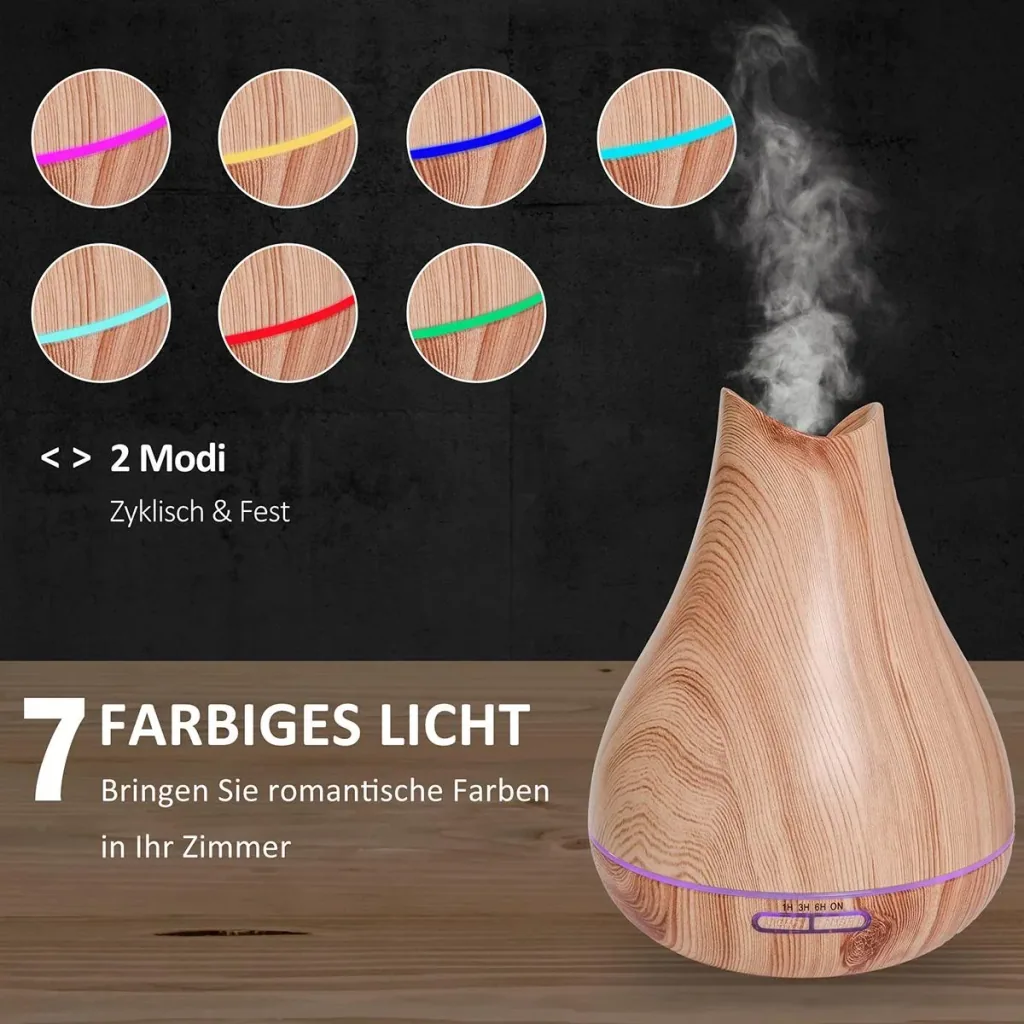 Aroma Diffuser für ätherische Öle mit LED natur