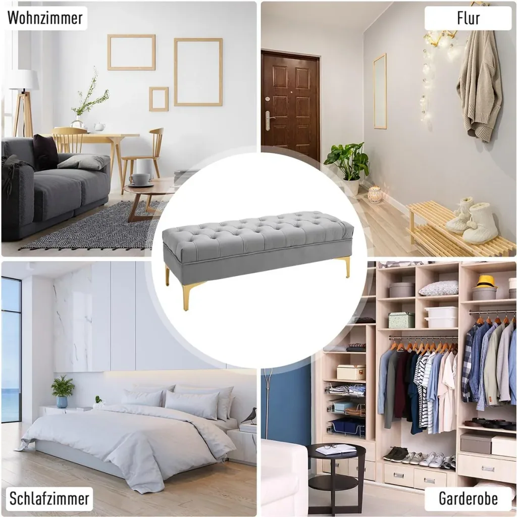 Polsterbank blau/gold
