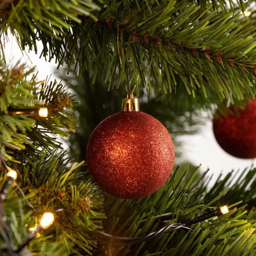 Weihnachtskugeln - Weihnachtsbaumbeleuchtung - 24er Set Rot